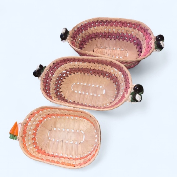 Source Unknown Other - Handwoven Multicolor Basket Set